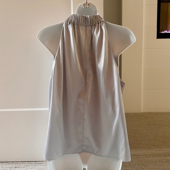 FRAME Stunning Silvery Blue Silk Halter Top Sz L NWT $328!! - Picture 4 of 4